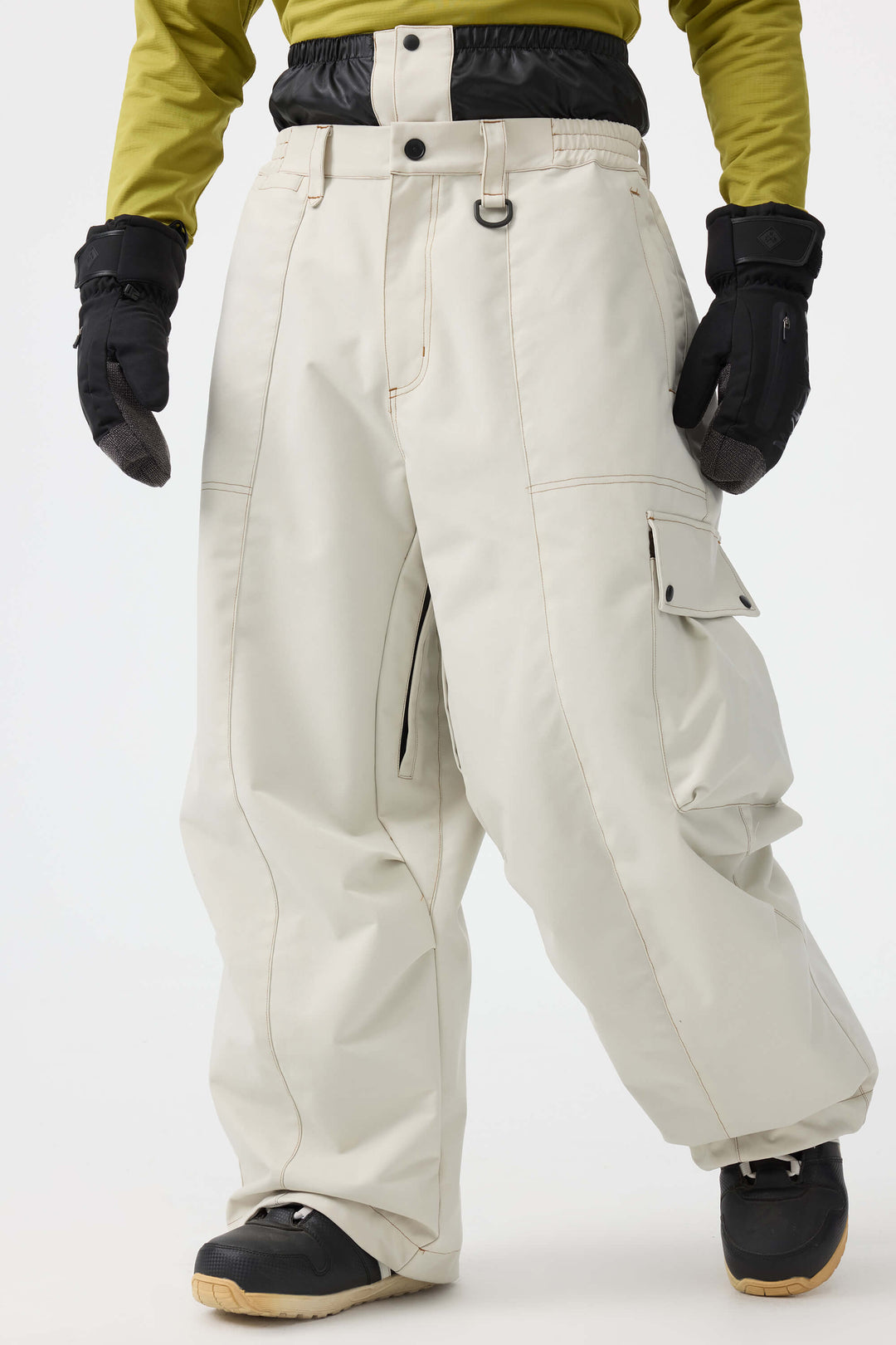 Men's Caramel Baggy Oxford Wear-resistant Snow Pants