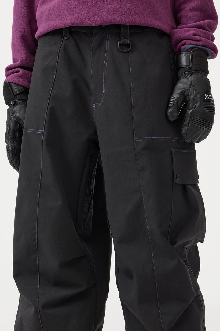 Women's Caramel Baggy Oxford Wear-resistant Snow Pants