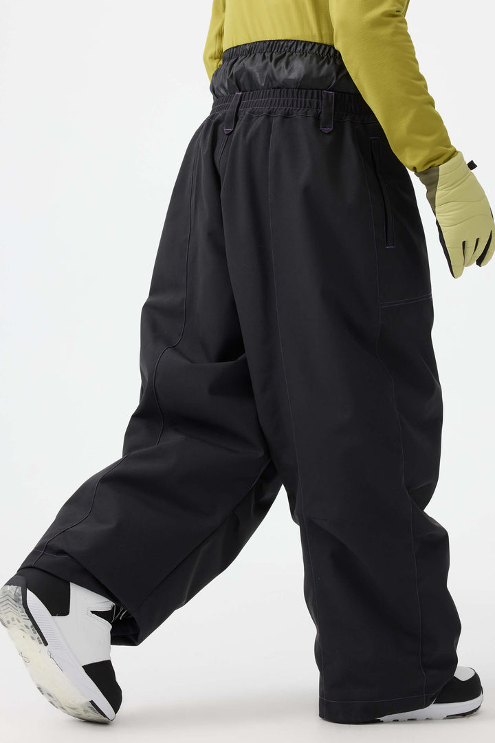 Men's Black Baggy Oxford Wear-resistant Snow Pants