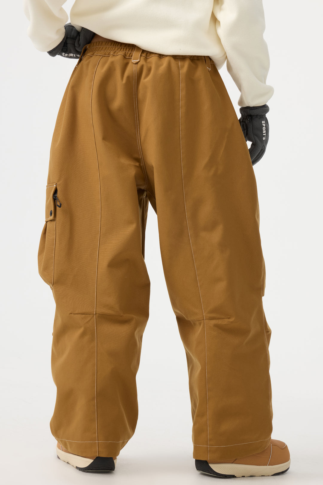 Women's Caramel Baggy Oxford Wear-resistant Snow Pants