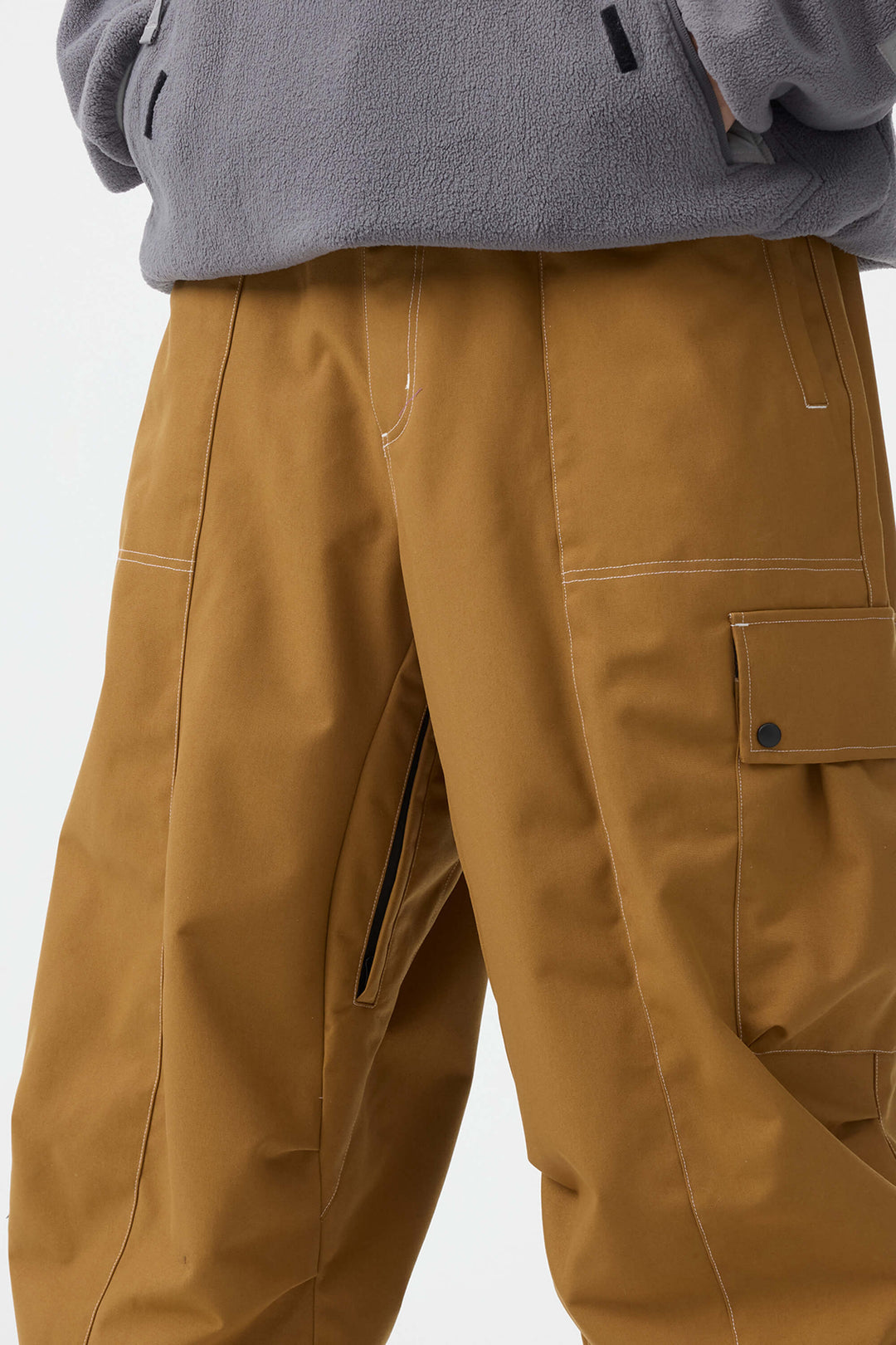 Men's Caramel Baggy Oxford Wear-resistant Snow Pants