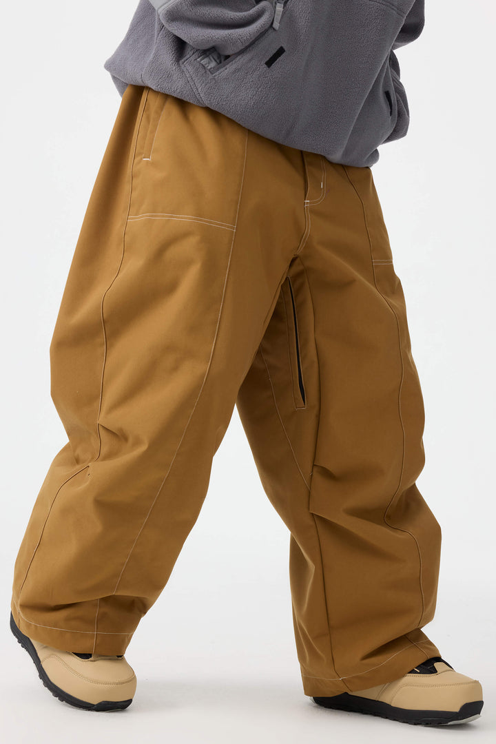 Men's Black Baggy Oxford Wear-resistant Snow Pants