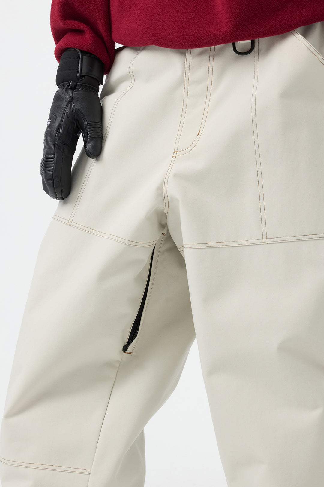 Women's Black Baggy Oxford Workwear Snow Pants