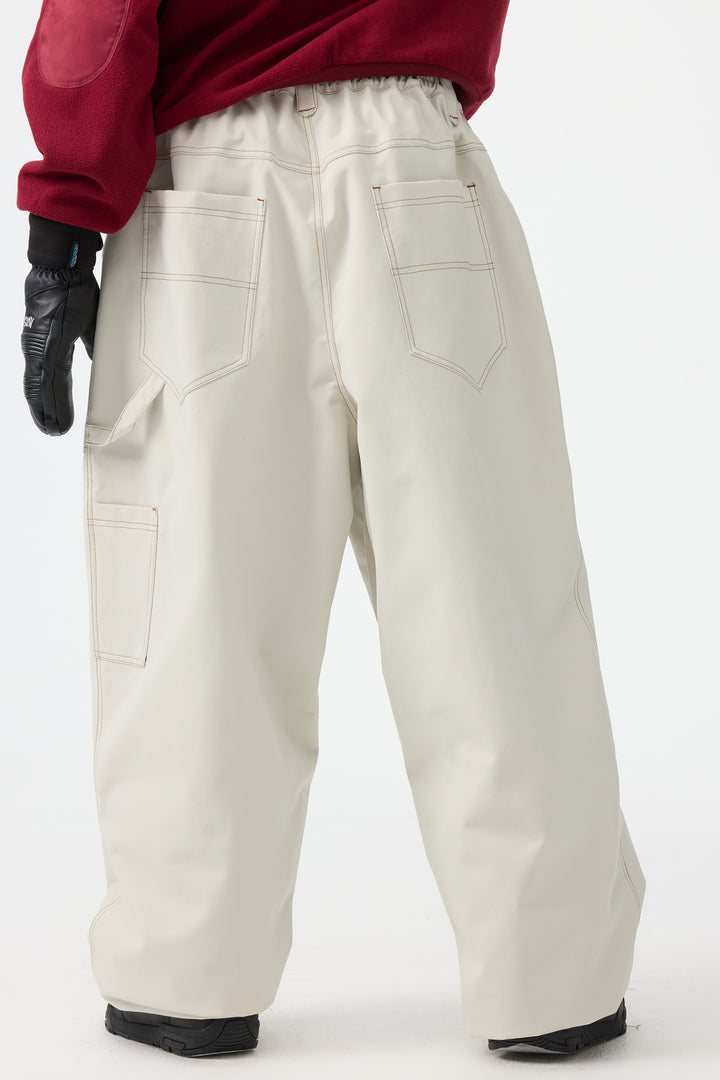 Women's Caramel Baggy Oxford Workwear Snow Pants