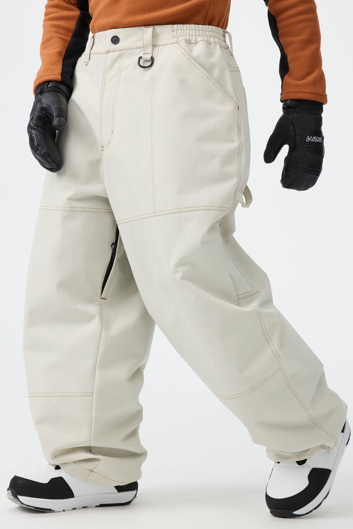 Men's Caramel Baggy Oxford Workwear Snow Pants