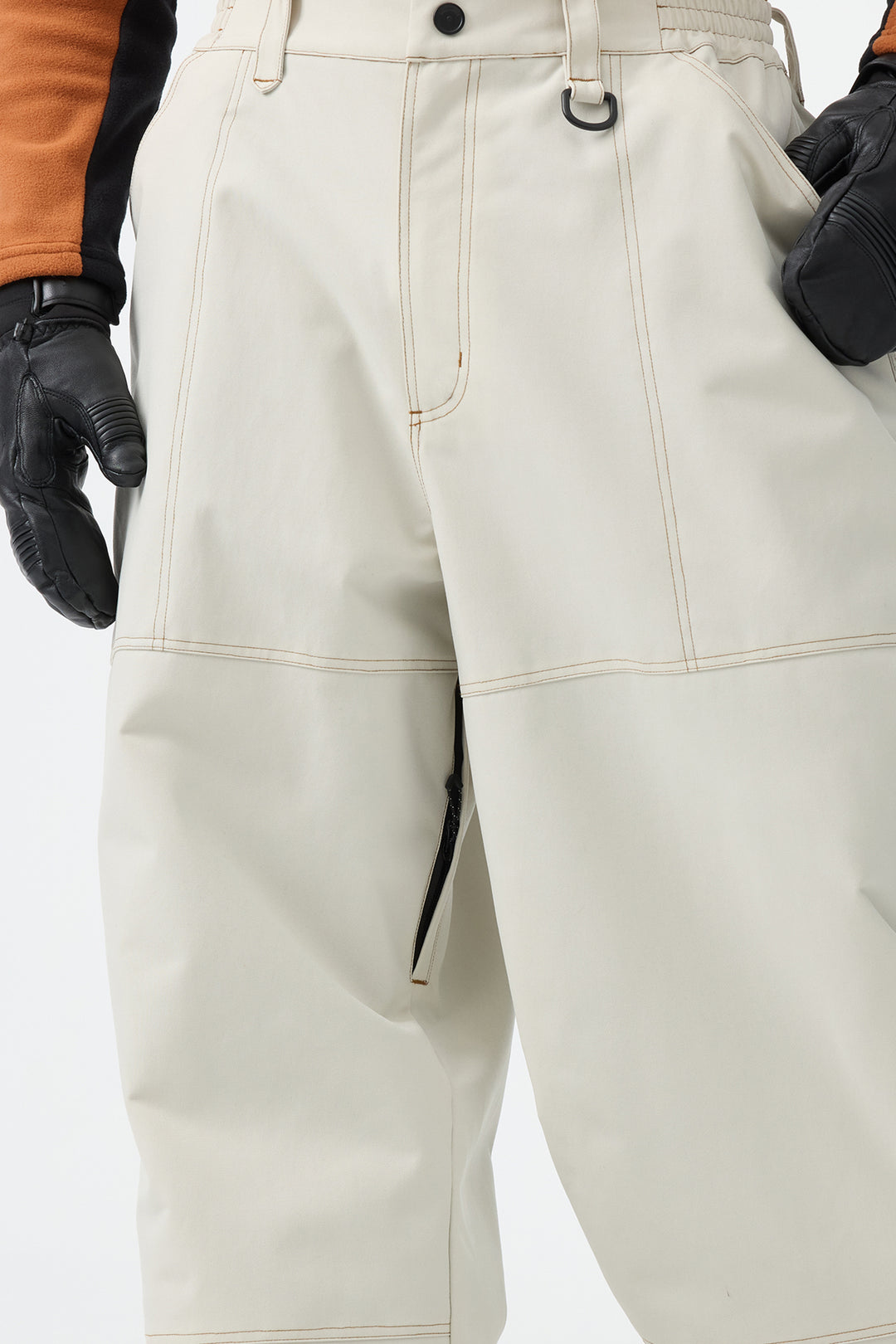 Men's Caramel Baggy Oxford Workwear Snow Pants