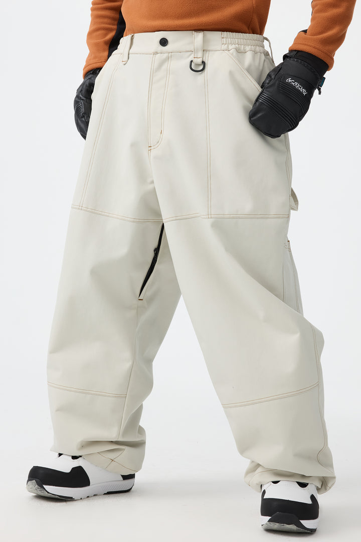 Men's Black Baggy Oxford Workwear Snow Pants