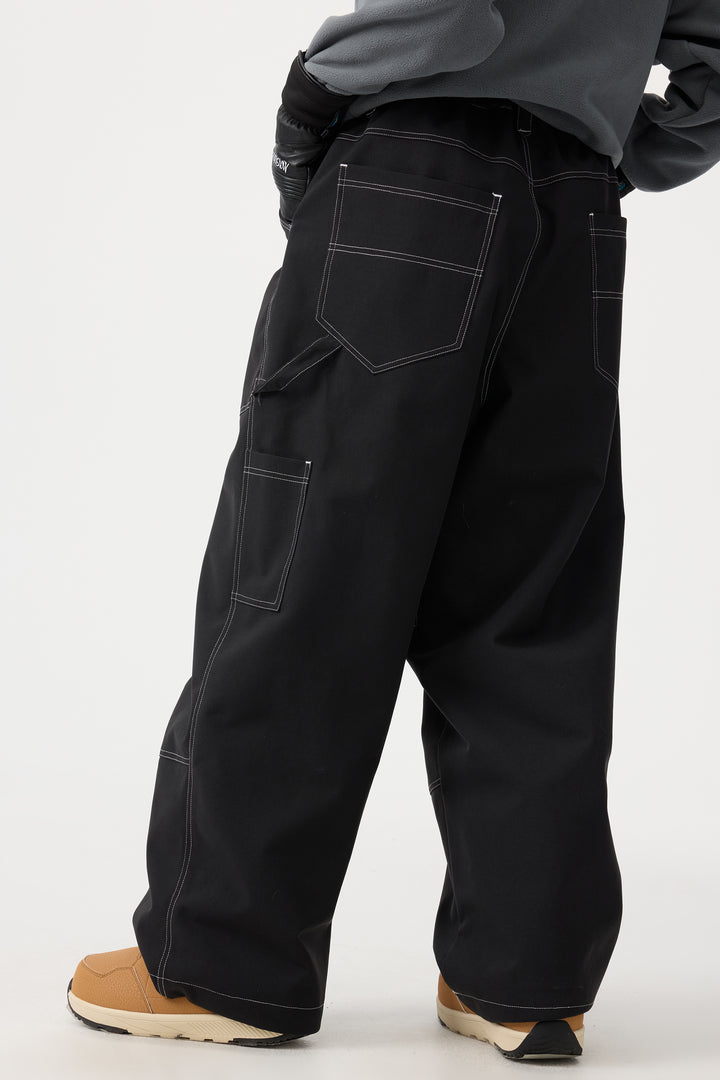 Women's Caramel Baggy Oxford Workwear Snow Pants