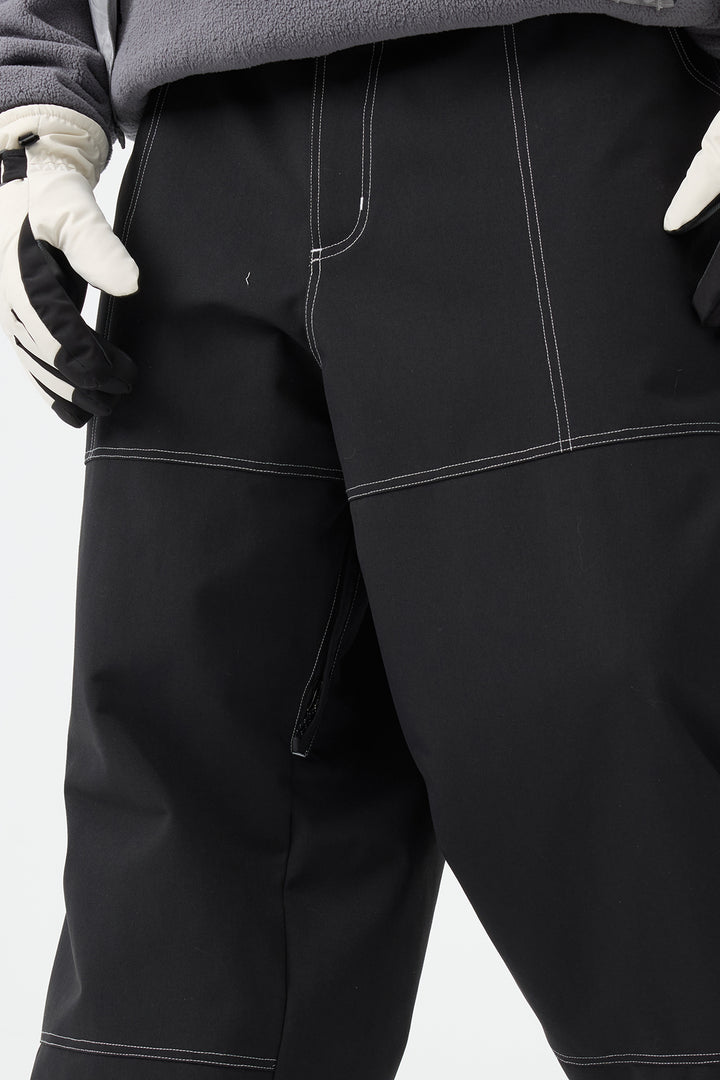 Men's Black Baggy Oxford Workwear Snow Pants