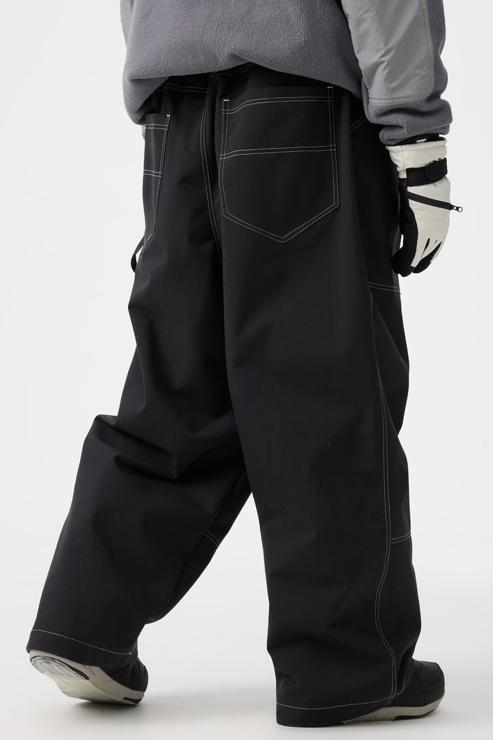 Men's Black Baggy Oxford Workwear Snow Pants