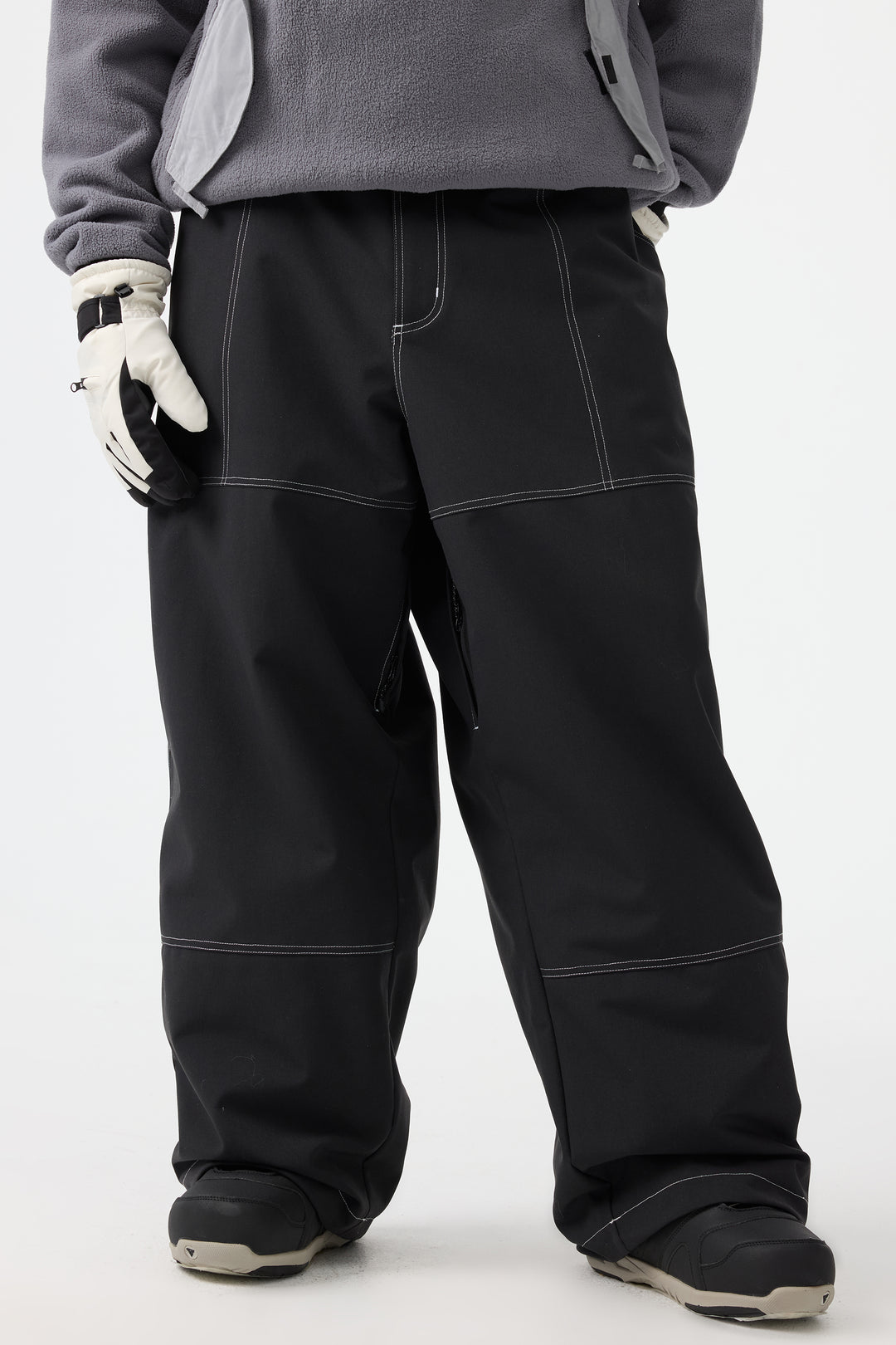 Men's Black Baggy Oxford Workwear Snow Pants