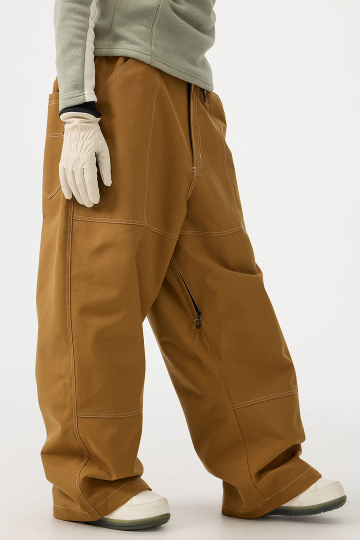 Women's Black Baggy Oxford Workwear Snow Pants