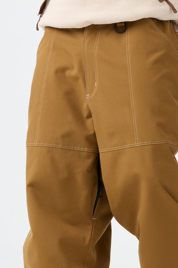 Men's Caramel Baggy Oxford Workwear Snow Pants