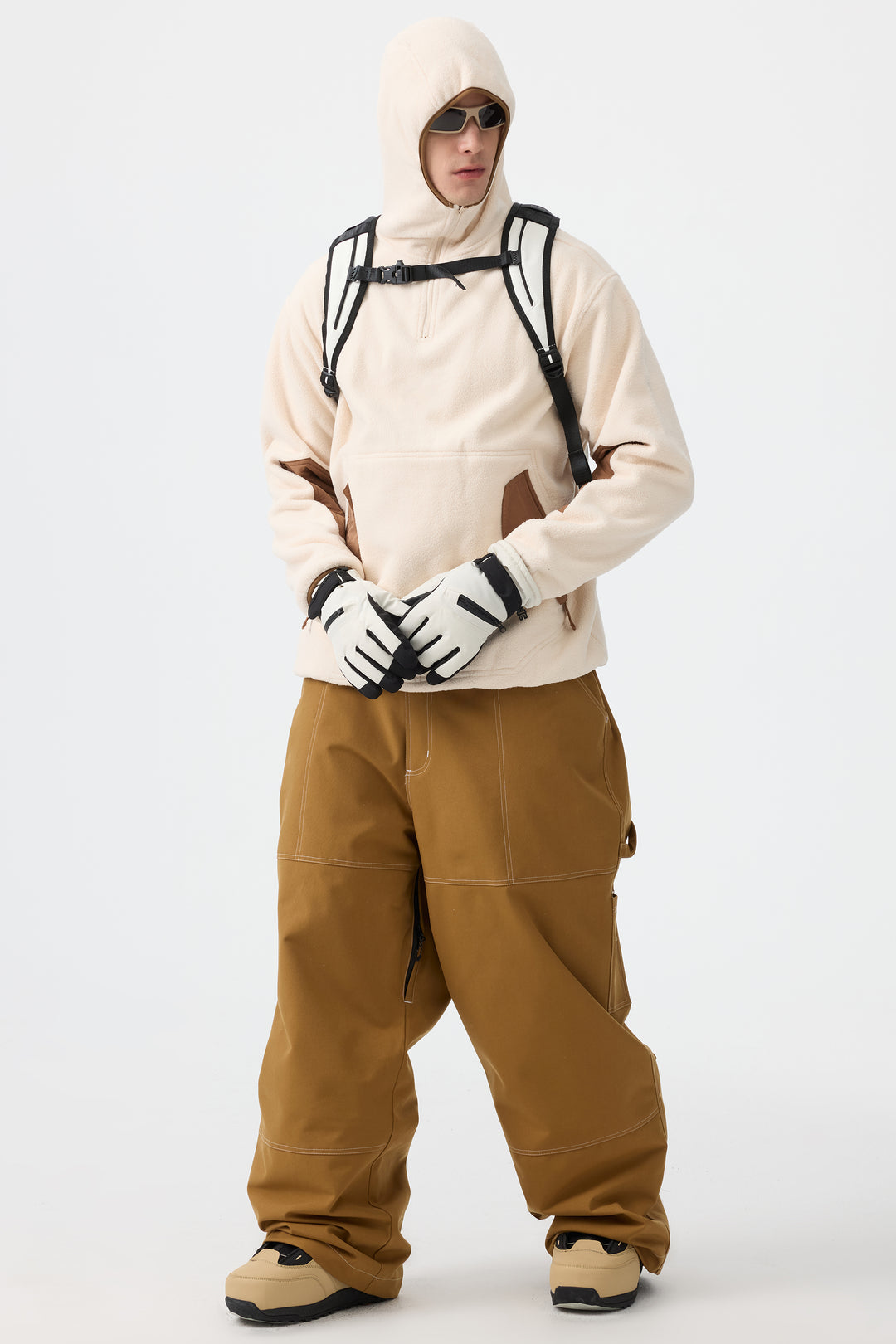 Men's Caramel Baggy Oxford Workwear Snow Pants