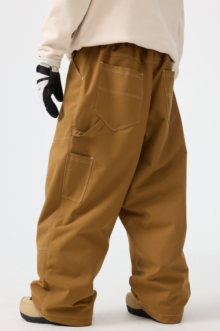 Men's Black Baggy Oxford Workwear Snow Pants