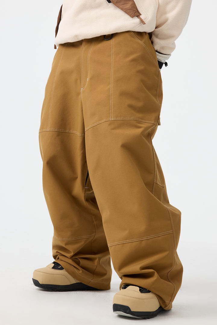 Men's Caramel Baggy Oxford Workwear Snow Pants