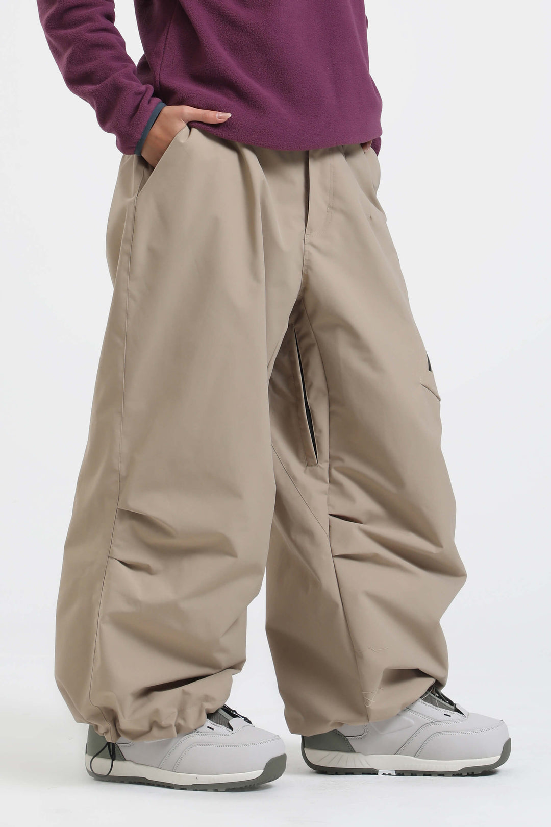 Women's Black Lightweight Breathable Baggy Snow Pants