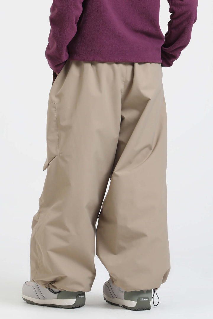 Women's Khaki Lightweight Breathable Baggy Snow Pants