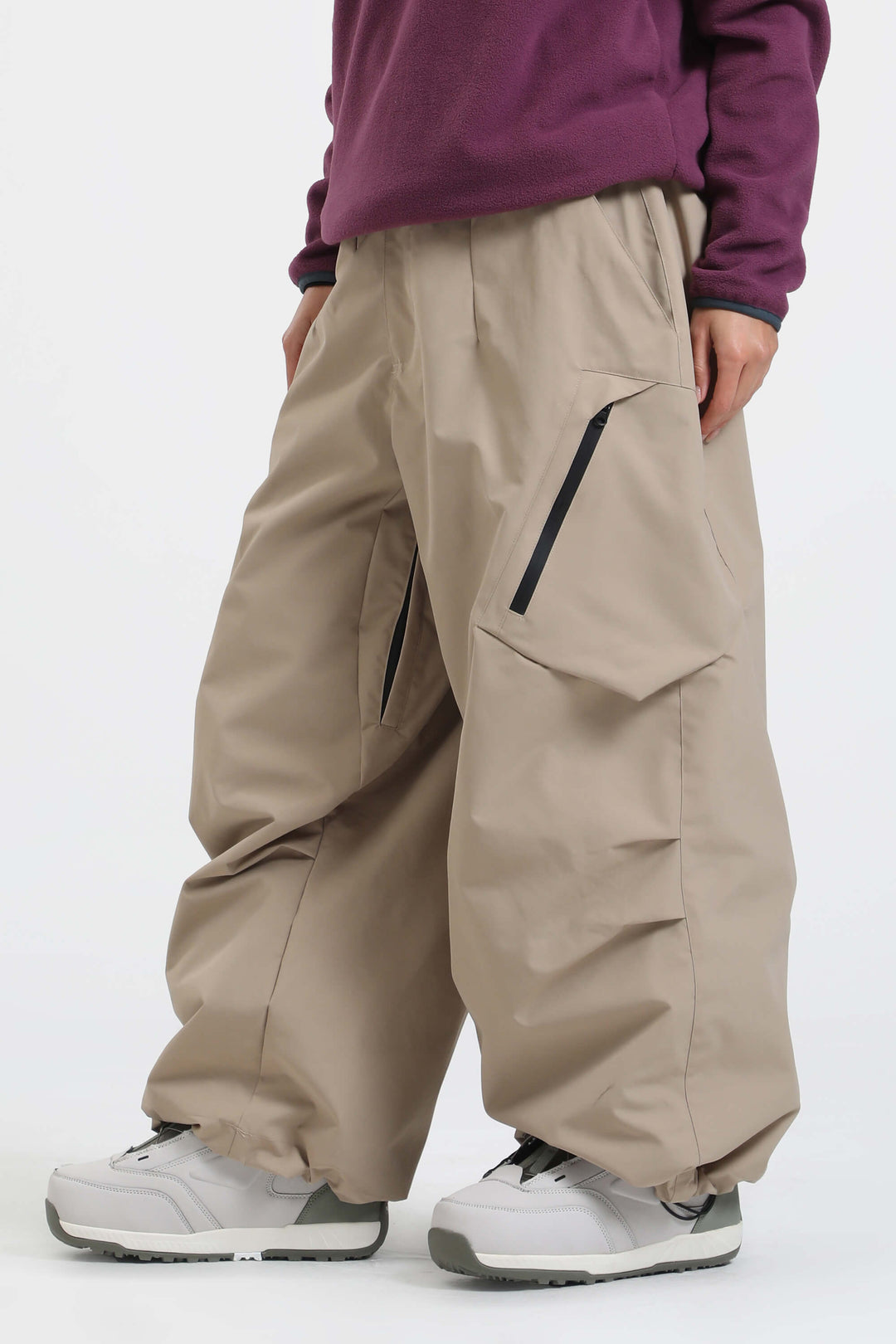 Women's Black Lightweight Breathable Baggy Snow Pants