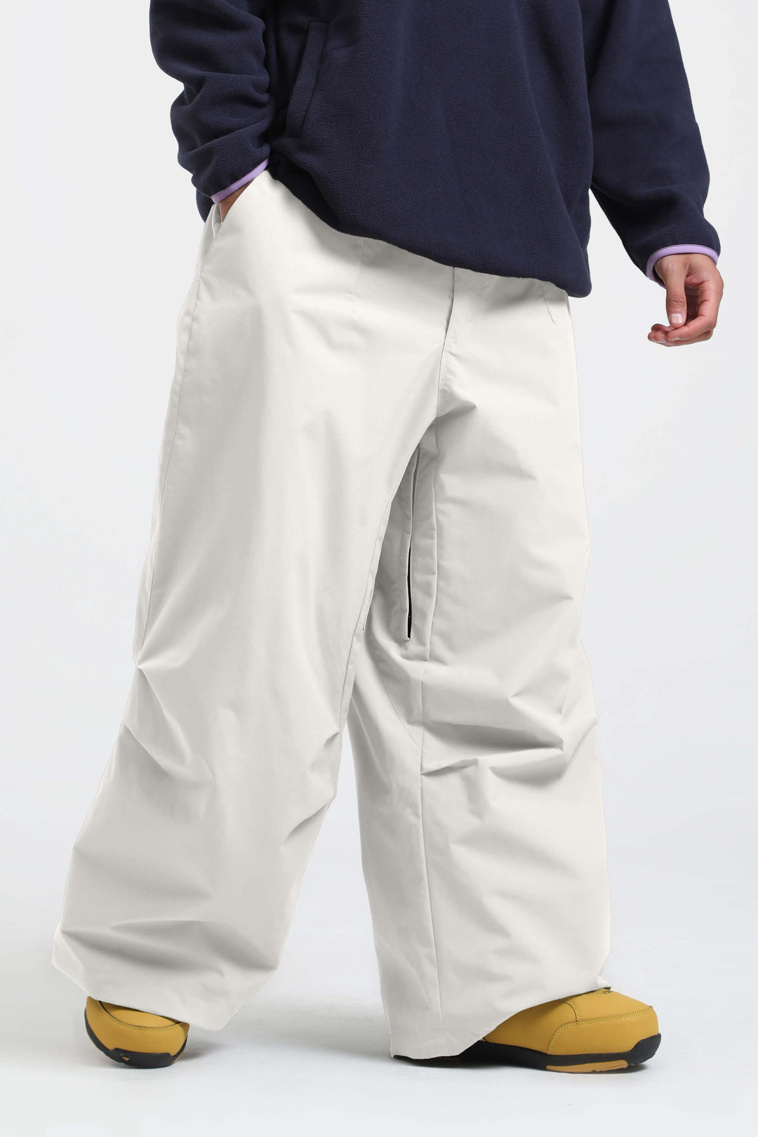 Men's Khaki Lightweight Breathable Baggy Snow Pants