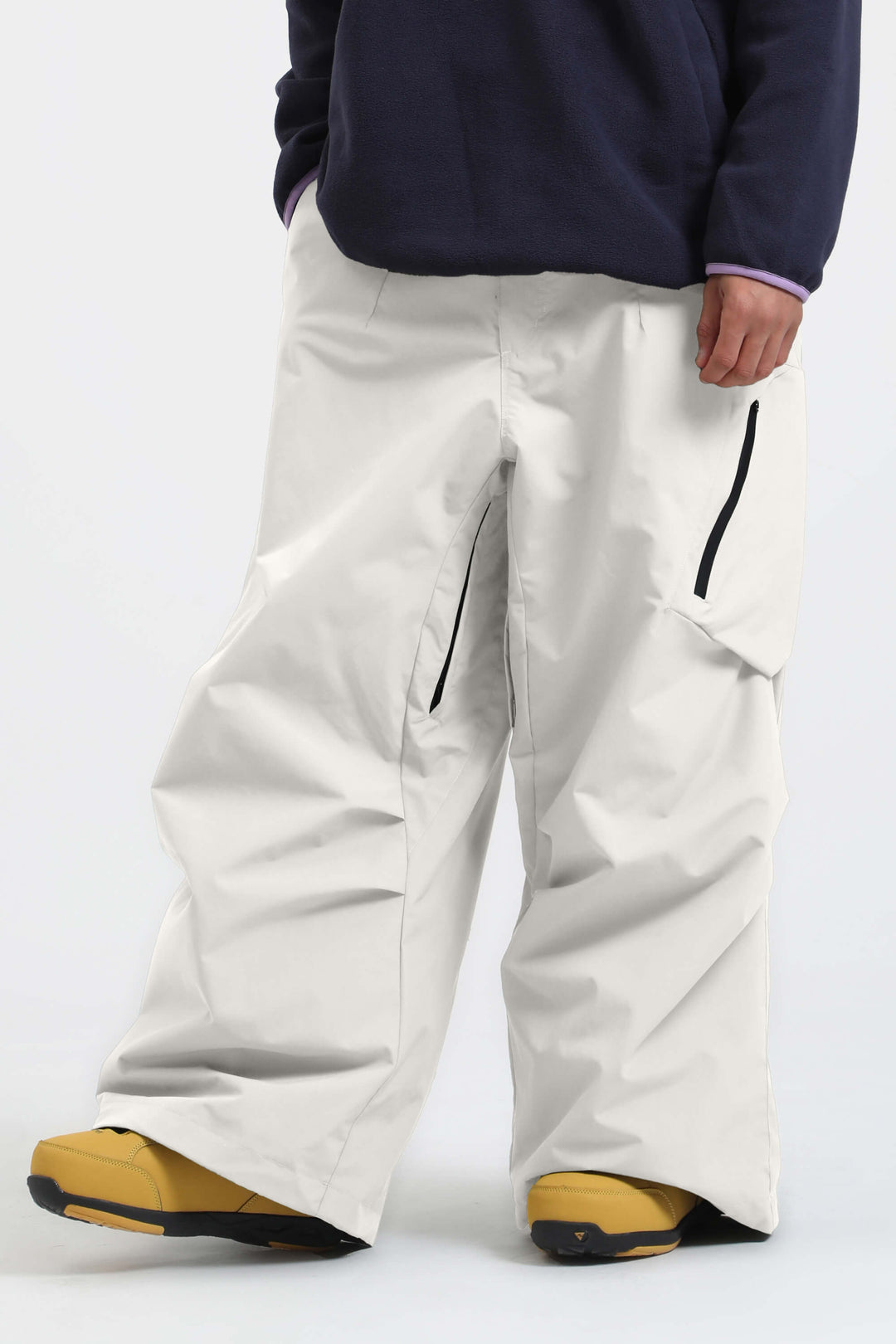 Men's Off White Lightweight Breathable Baggy Snow Pant