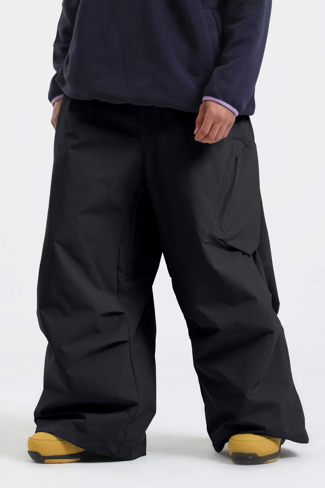 Men's Black Lightweight Breathable Baggy Snow Pants