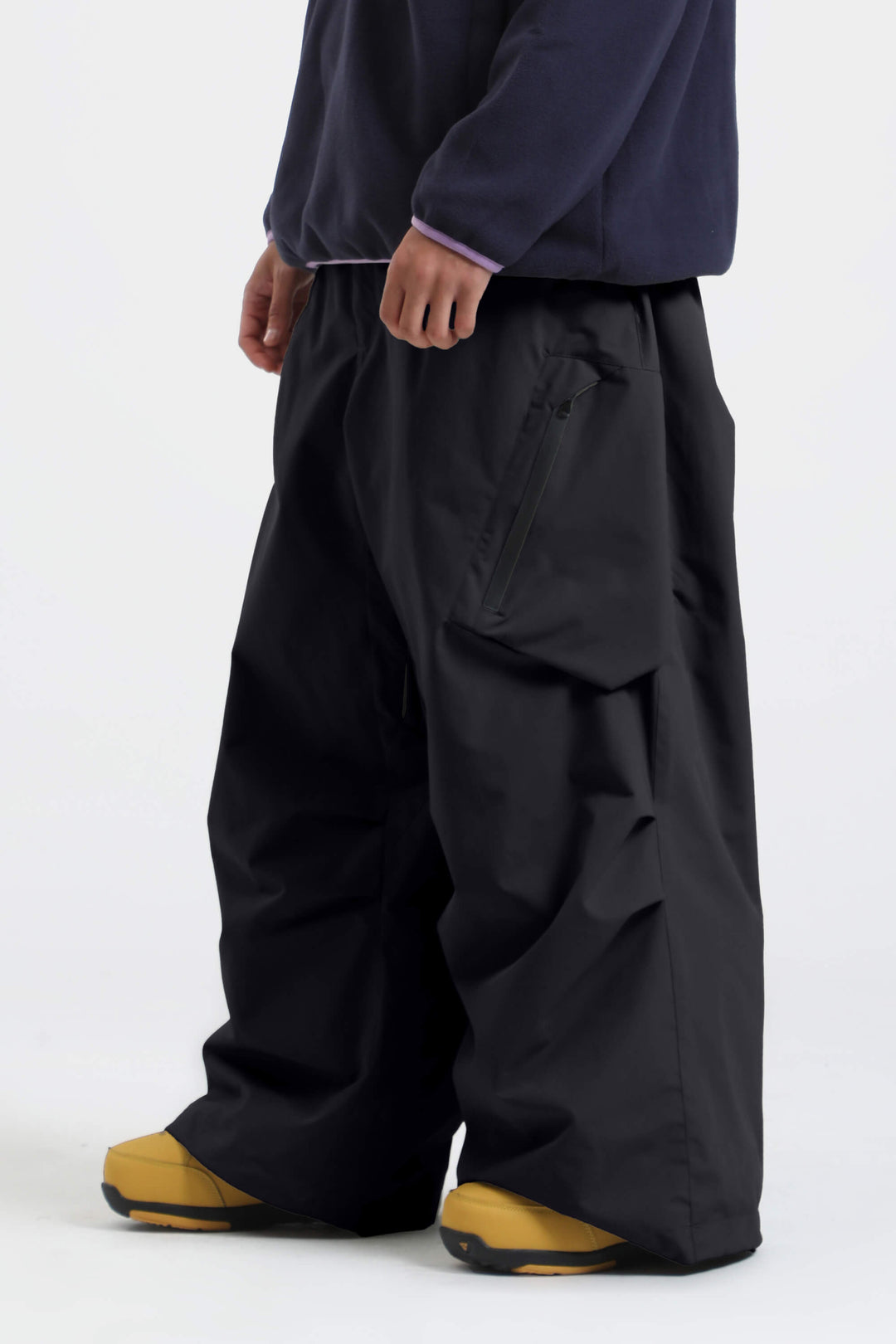 Men's Black Lightweight Breathable Baggy Snow Pants