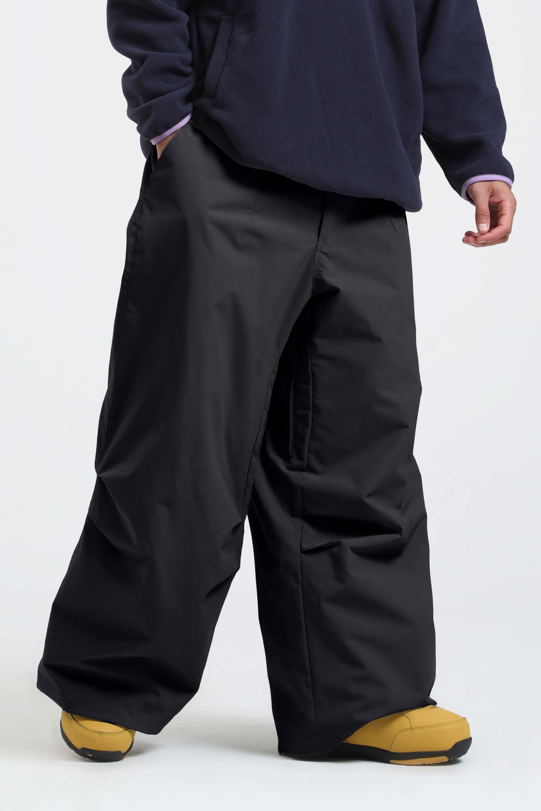 Men's Black Lightweight Breathable Baggy Snow Pants