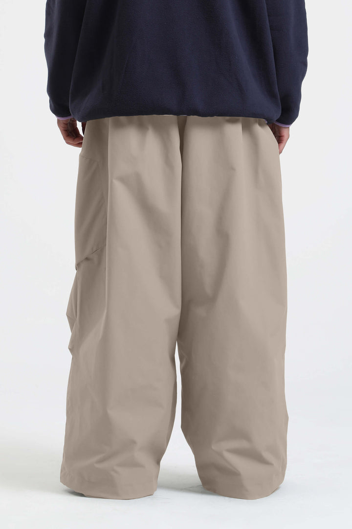 Men's Khaki Lightweight Breathable Baggy Snow Pants