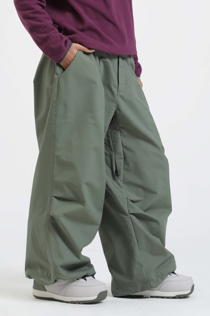 Women's Black Lightweight Breathable Baggy Snow Pants