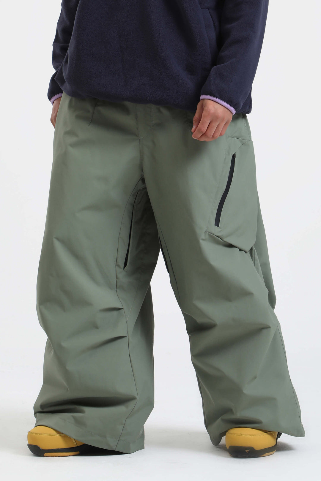 Men's Off White Lightweight Breathable Baggy Snow Pant