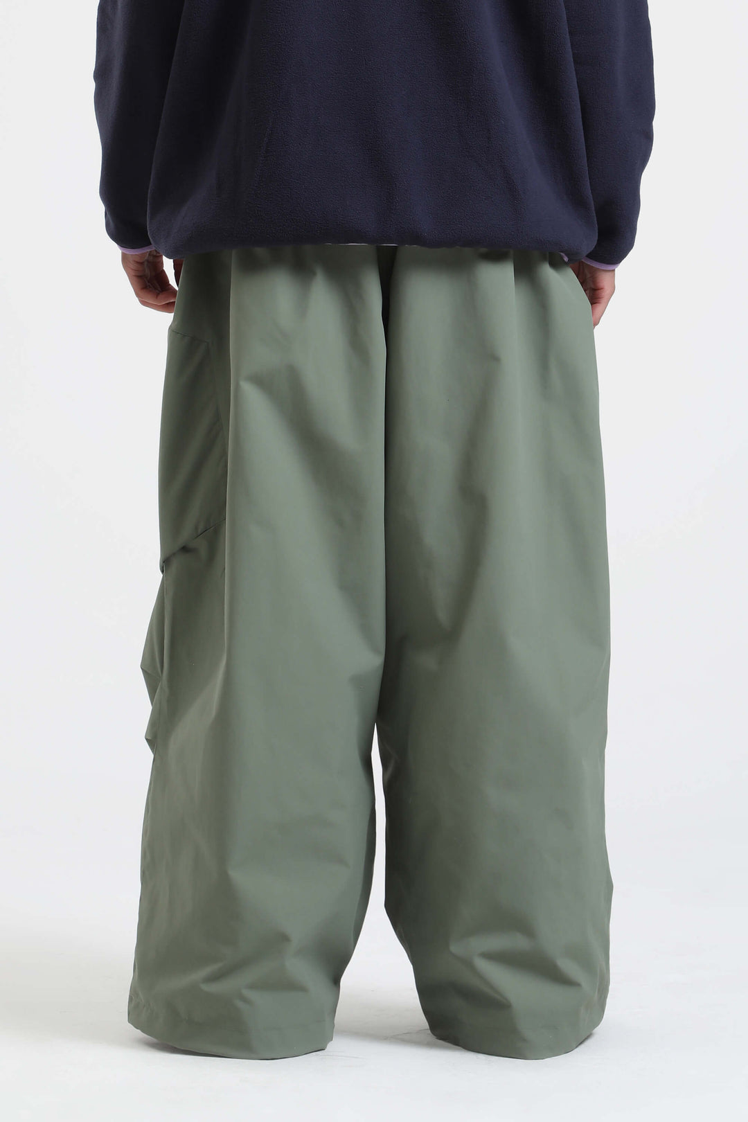 Men's Army Green Lightweight Breathable Baggy Snow Pants