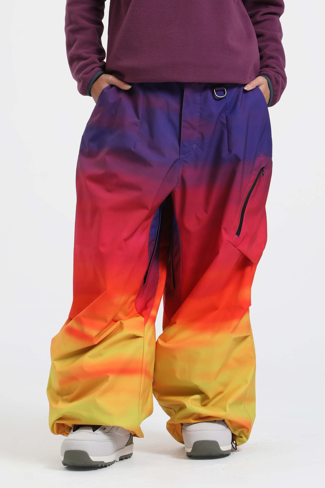 Women's Black Lightweight Breathable Baggy Snow Pants