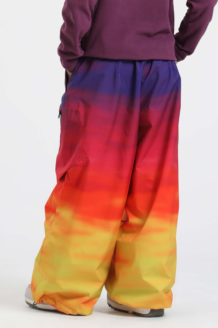 Women's Rainbow Lightweight Breathable Baggy Snow Pants