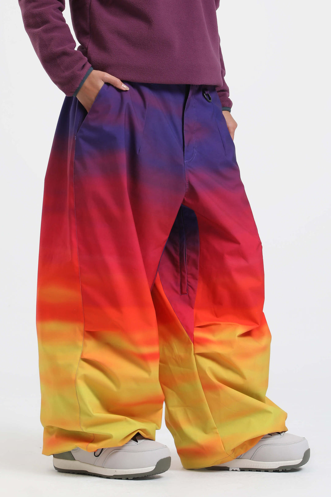 Women's Rainbow Lightweight Breathable Baggy Snow Pants