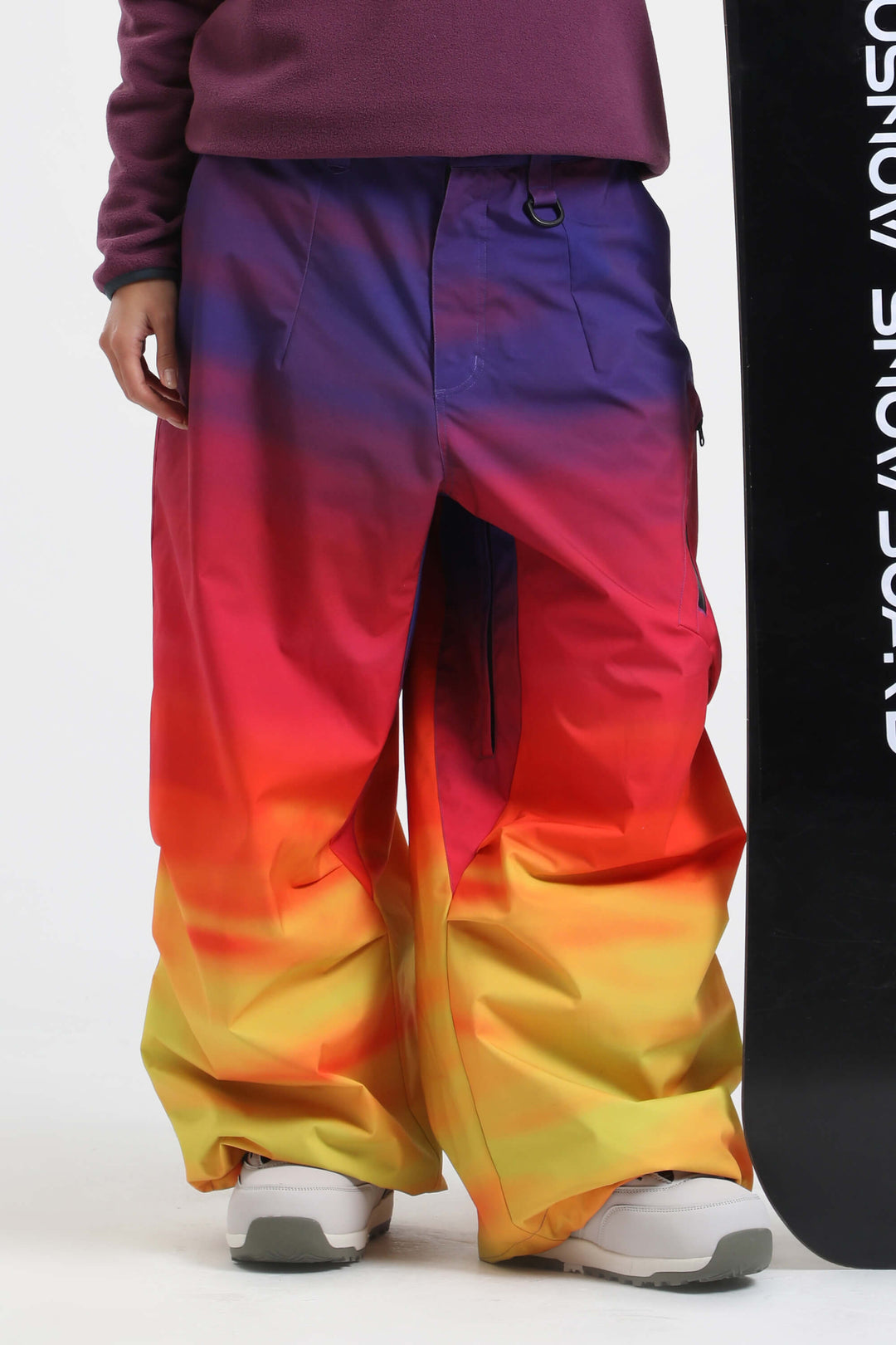 Women's Rainbow Lightweight Breathable Baggy Snow Pants