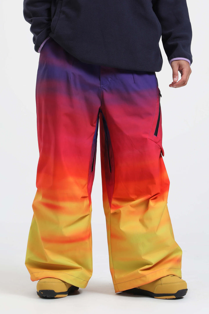 Men's Rainbow Lightweight Breathable Baggy Snow Pants