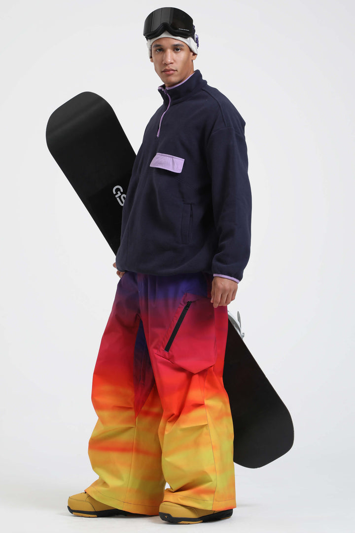 Men's Rainbow Lightweight Breathable Baggy Snow Pants