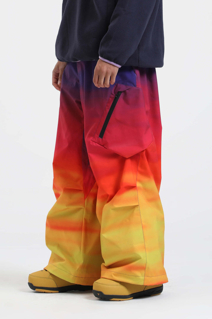 Men's Rainbow Lightweight Breathable Baggy Snow Pants