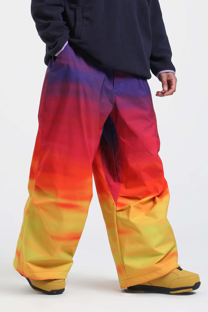 Men's Rainbow Lightweight Breathable Baggy Snow Pants