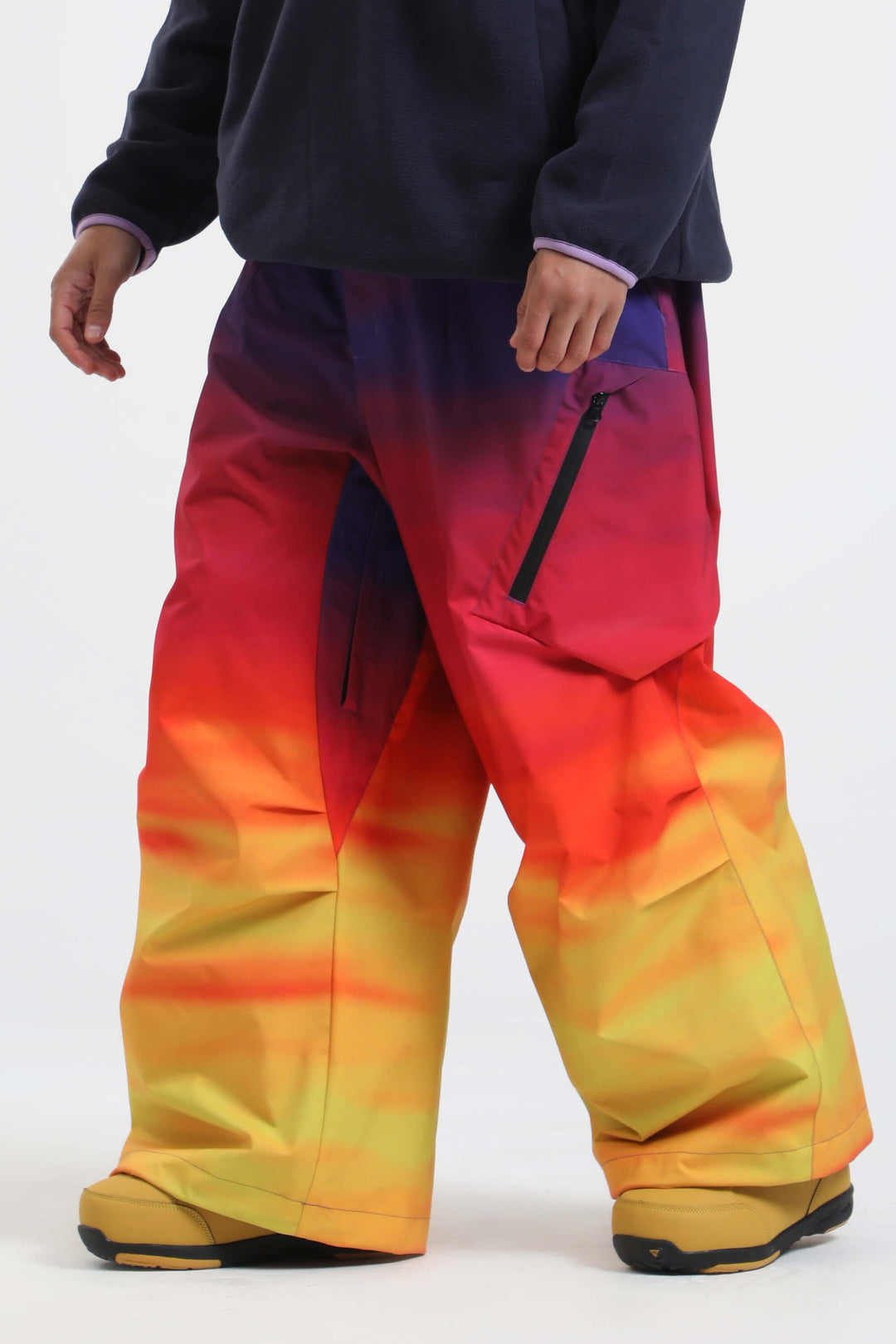 Men's Off White Lightweight Breathable Baggy Snow Pant