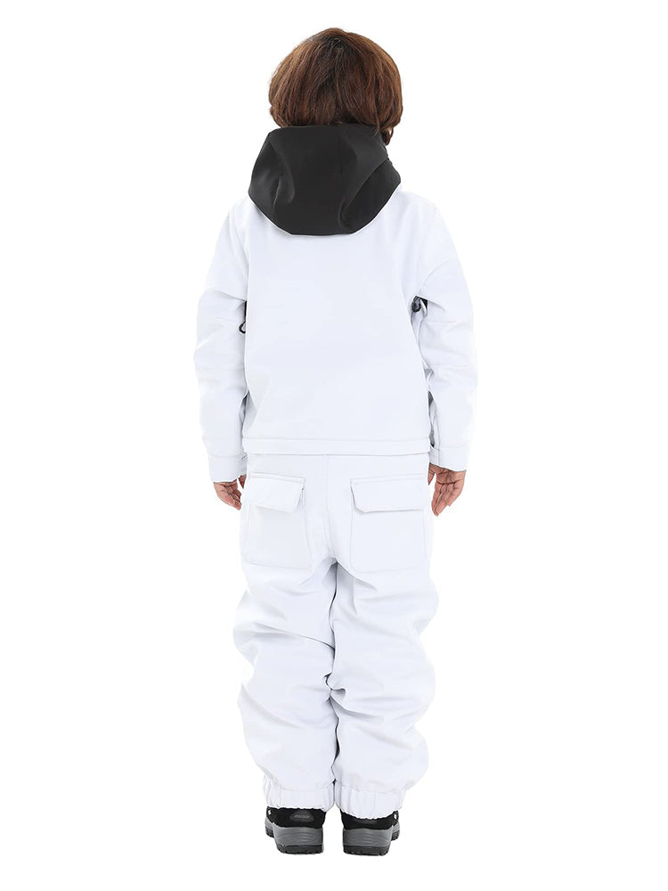 Gsou Snow Kid's Gelber Skianzug, einteiliger Schneeanzug, wasserdichter Skioverall 