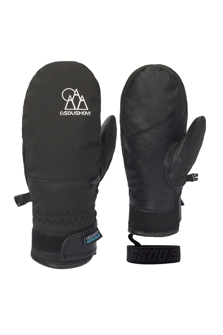 Gsou Snow Erwachsene Unisex Mehrfarbige Fünf-Finger-Skihandschuhe aus Lammfell 