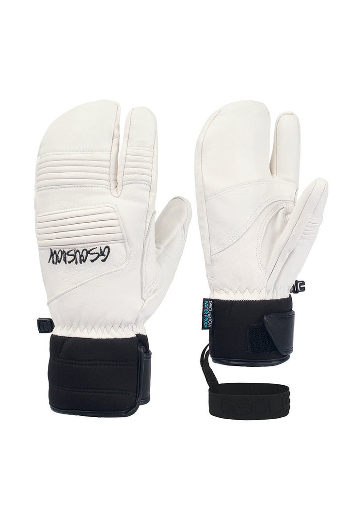 Gsou Snow Erwachsene Unisex verschleißfeste Drei-Finger-Handschuhe aus Schaffell 