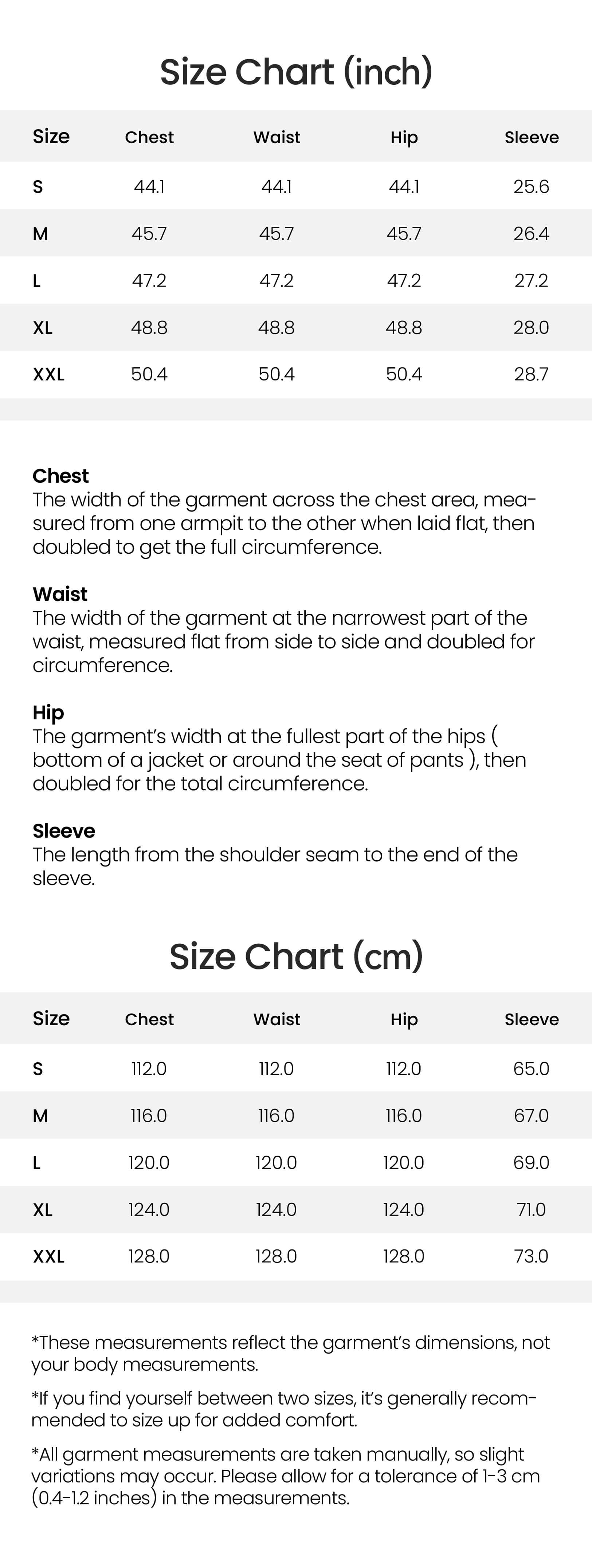 Product Size & Fit Image