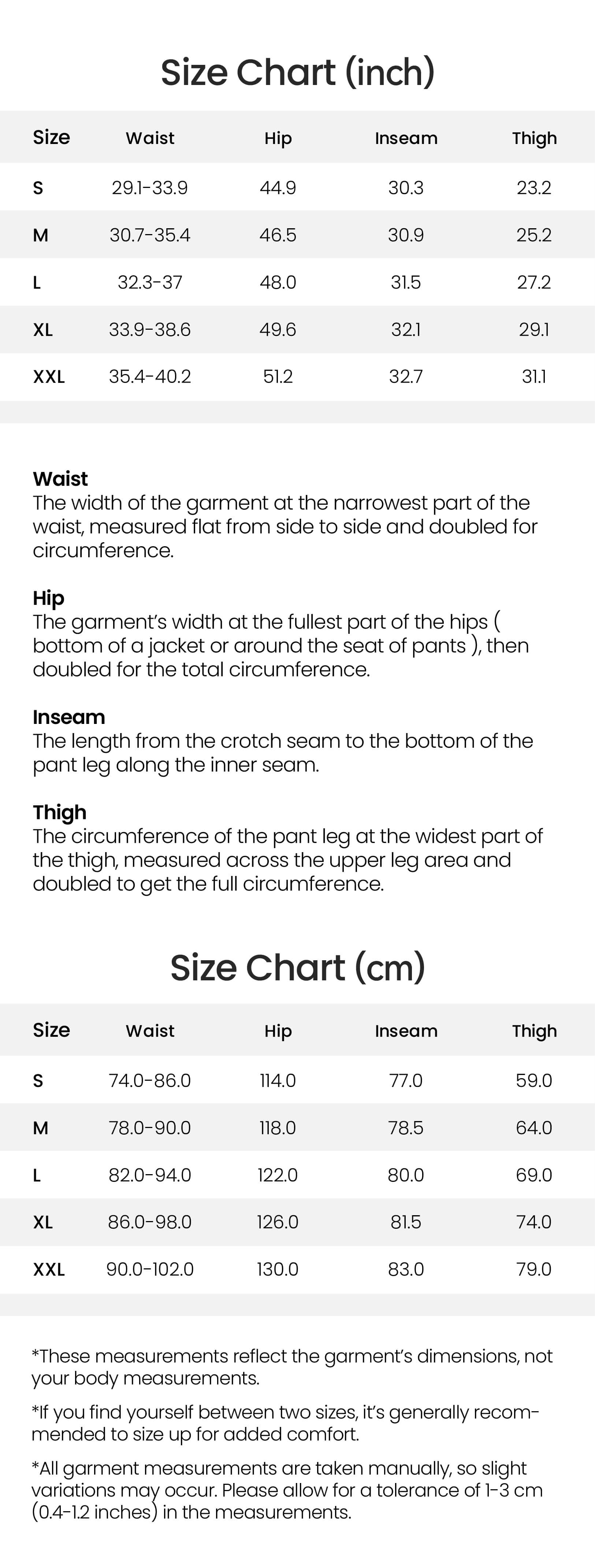 Product Size & Fit Image