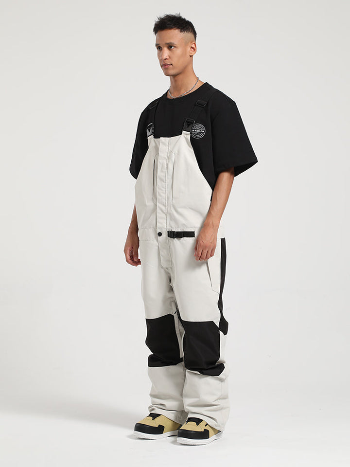 Gsou Snow Colorblock-Ski-Latzhose für Herren