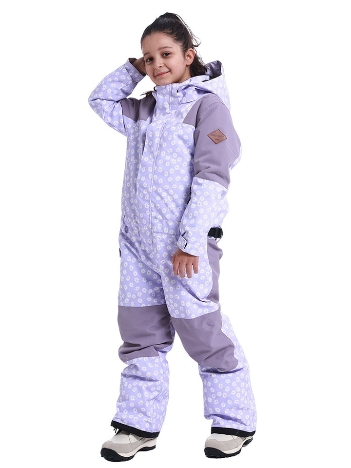 Gsou Snow Combinaison de ski une pièce imperméable et chaude pour enfant Colorblock