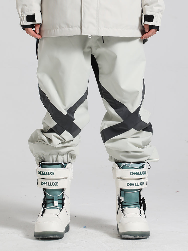 Gsou Snow Pantalon de ski ample réfléchissant à blocs de couleurs pour hommes