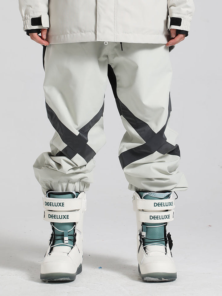 Gsou Snow Men's Loose Colorblock Reflective Ski Pants